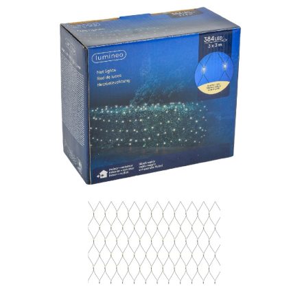 Háló 384 LED-es 3x3m adapteres meleg