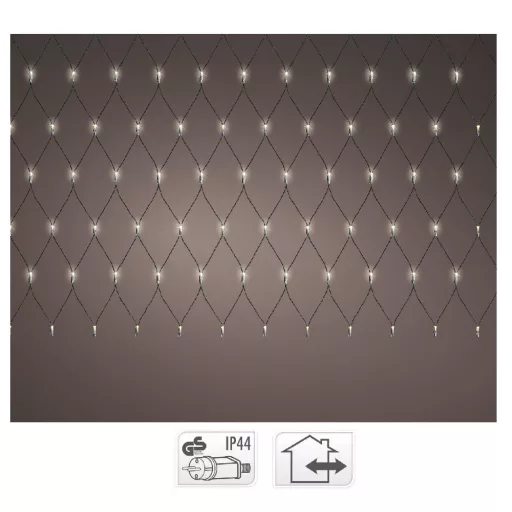 Háló 180 LED-es 2x2m adapteres meleg