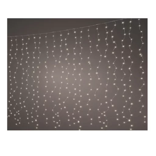 Fényfüggöny 400 LED-es időzítős adapteres meleg 1,9x2m
