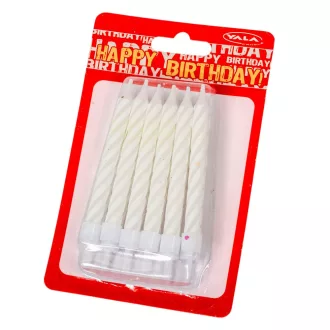 Szülinapi gyertya talppal 9cm 12db-os