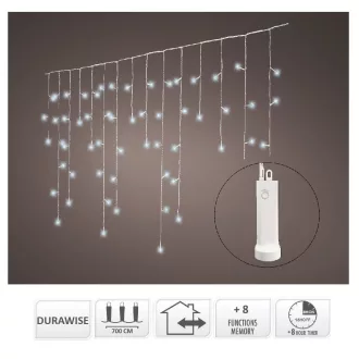Jégcsap 192 LED-es elemes időzítős programos hideg 7m