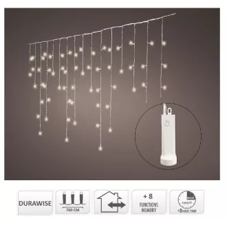 Jégcsap 192 LED-es elemes időzítős programos meleg 7m