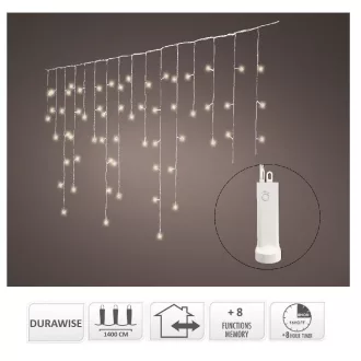   Jégcsap 384 LED-es elemes időzítős programos elemes meleg 14m