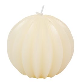 Bodrás gömb gyertya krém 5x7cm
