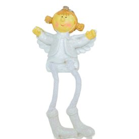 Lógólábú angyal poly fehér M6cm