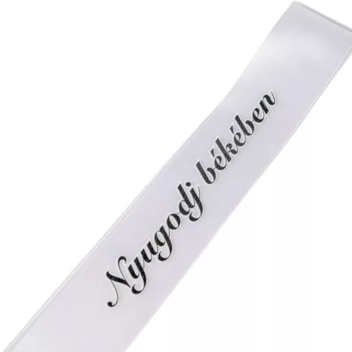 Kegyeleti szalag fekete 4x125cm "Nyugodj békében" 5db/csom (db ár)