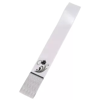   Kegyeleti szalag fekete-szürke 4x125cm virág mintával 5db/csom (db ár)