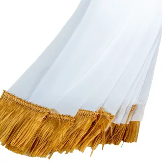 Sírcsokor szalag 5x150cm fehér-arany 10db/csom (db ár)