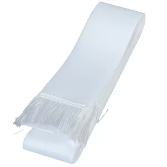 Sírcsokor szalag 5x150cm fehér-fehér 10db/csom (db ár)