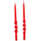 Lakkozott rövid ceruza alfa csavart gyertya piros 235x10mm 8db/csom (db ár)