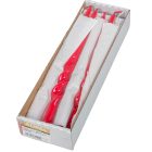 Lakkozott rövid ceruza alfa csavart gyertya piros 235x10mm 8db/csom (db ár)