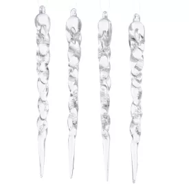 Jégcsap műa. Glitteres 13cm 4db-os