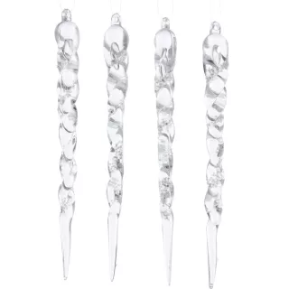 Jégcsap műa. Glitteres 13cm 4db-os