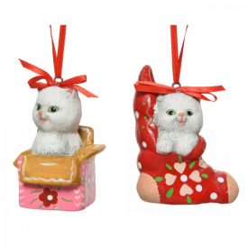 Cica dobozban akasztós terrakotta M8cm