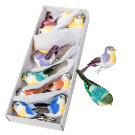 Madárka csipesszel 9cm 12db-os