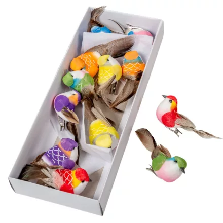 Madárka csipesszel 10cm 12db-os