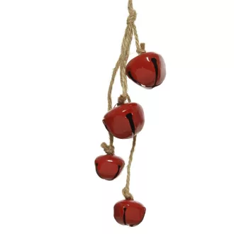 Csengő füzér fém piros 24cm