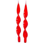 Lakkozottl hosszú szalag csavart gyertya piros 310x22mm 4db/csom (db ár)