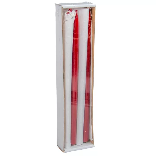 Lakkozott ceruza gyertya bordó 230x10mm 8db/csom (db ár)