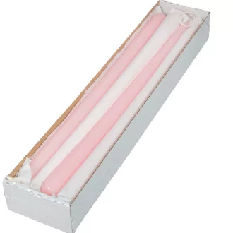   Lakkozott szálas gyertya 400x22mm rózsaszín 8db/csom (db ár)