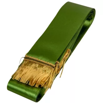 Koszorú szalag 5x150cm mohazöld-arany 10db/csom (db ár)