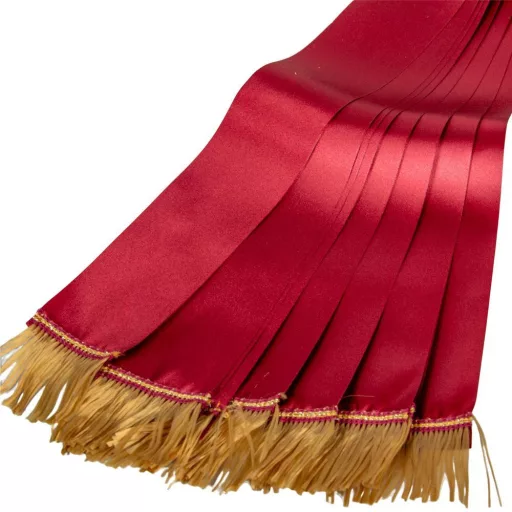 Sírcsokor szalag 5x150cm bordó-arany 10db/csom (db ár)