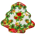 Műanyag tálca fenyőfa alakú kari mintás 35cm