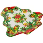 Műanyag tálca fenyőfa alakú kari mintás 35cm