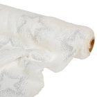 Szőrös dekor tekercs ezüst-fehér 35x200cm