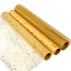 Organza tekercs arany mintás 35x200cm