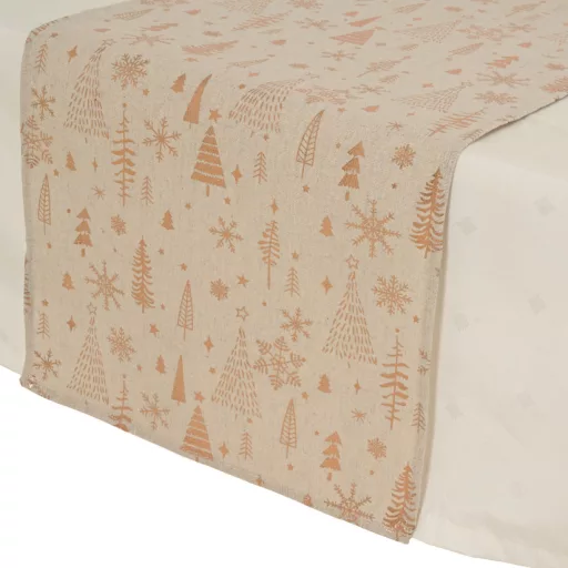 Arany mintás bézs asztalfutó 32x150cm