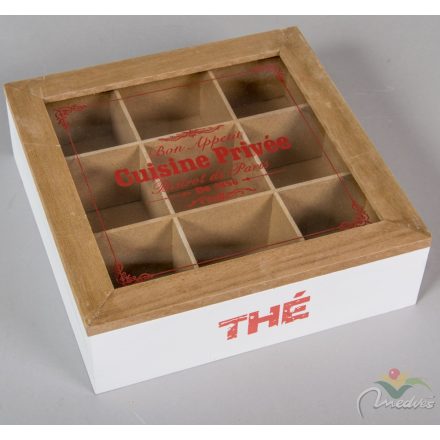 Tea doboz 9 rekeszes M7x23x23cm