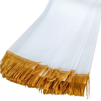 Sírcsokor szalag 7x150cm fehér-arany 10db/csom (db ár)