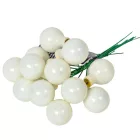 Üveggömb pick gyapjú fehér fényes 2cm 12db-os