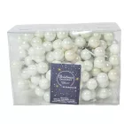 Üveggömb pick téli fehér fényes 2cm 12db-os