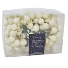 Üveggömb pick gyapjú fehér matt 2cm 12db-os