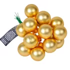 Üveggömb pick világosarany matt 2cm 12db-os