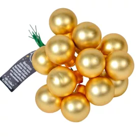 Üveggömb pick világosarany matt 2cm 12db-os