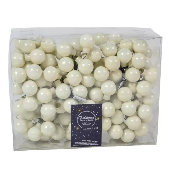 Üveggömb pick gyapjú fehér fényes 2,5cm 12db-os
