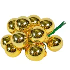Üveggömb pick világosarany fényes 2,5cm 12db-os
