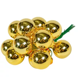 Üveggömb pick világosarany fényes 2,5cm 12db-os