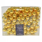 Üveggömb pick világosarany fényes 2,5cm 12db-os