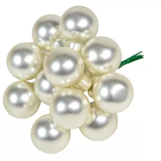 Üveggömb pick ezüst matt 2,5cm 12db-os