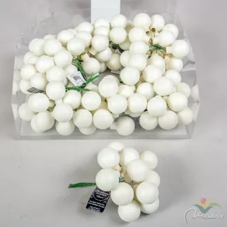 Üveggömb pick gyapjú fehér matt 2,5cm 12db-os