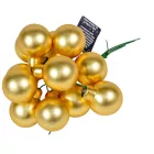 Üveggömb pick világosarany matt 2,5cm 12db-os