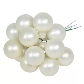 Üveggömb pick téli fehér matt 2,5cm 12db-os