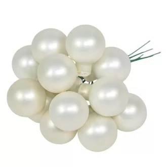 Üveggömb pick téli fehér matt 2,5cm 12db-os