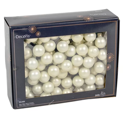 Üveggömb pick téli fehér matt 2,5cm 12db-os