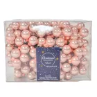 Üveggömb pick rózsaszín fényes 2cm 12db-os