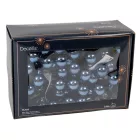 Üveggömb pick jég kék fényes 2cm 12db-os